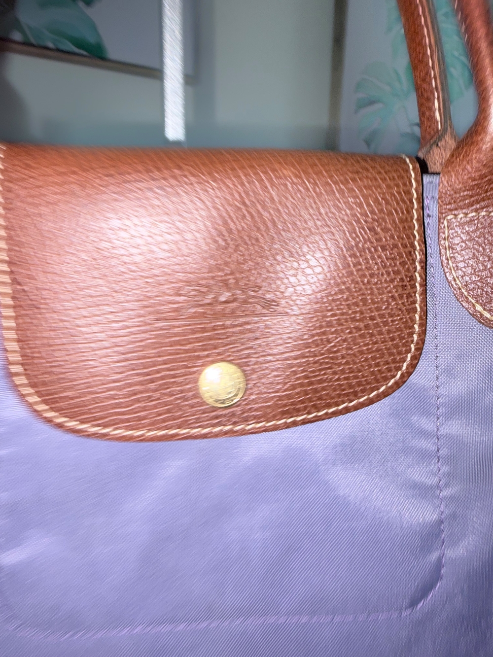 Authentic Longchamp Le Pliage Medium Nylon Tote Bag Lavender - Picture 3 of 13